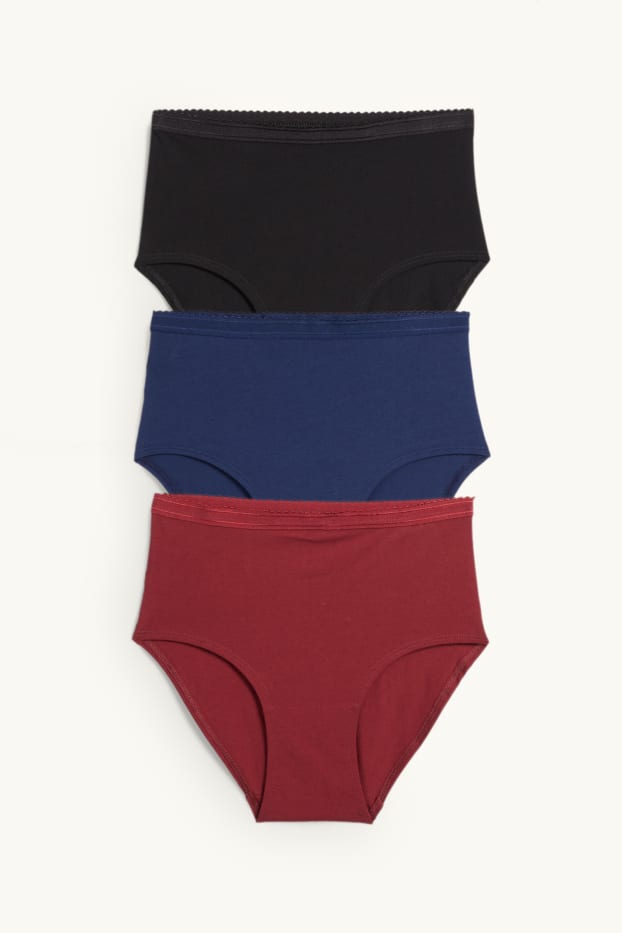 Damen - Multipack 3er - Slip - dunkelrot