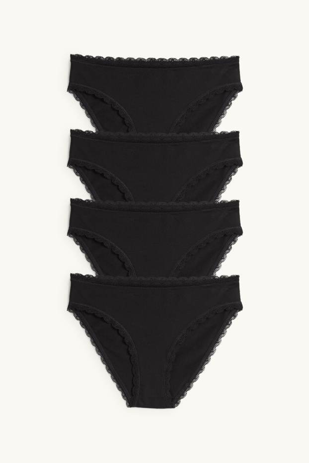 Donna - Confezione da 4 - slip - nero