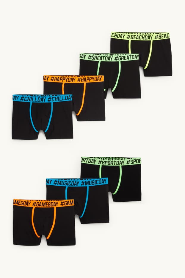 Kinderen: jongens - Set van 7 - boxershort - zwart