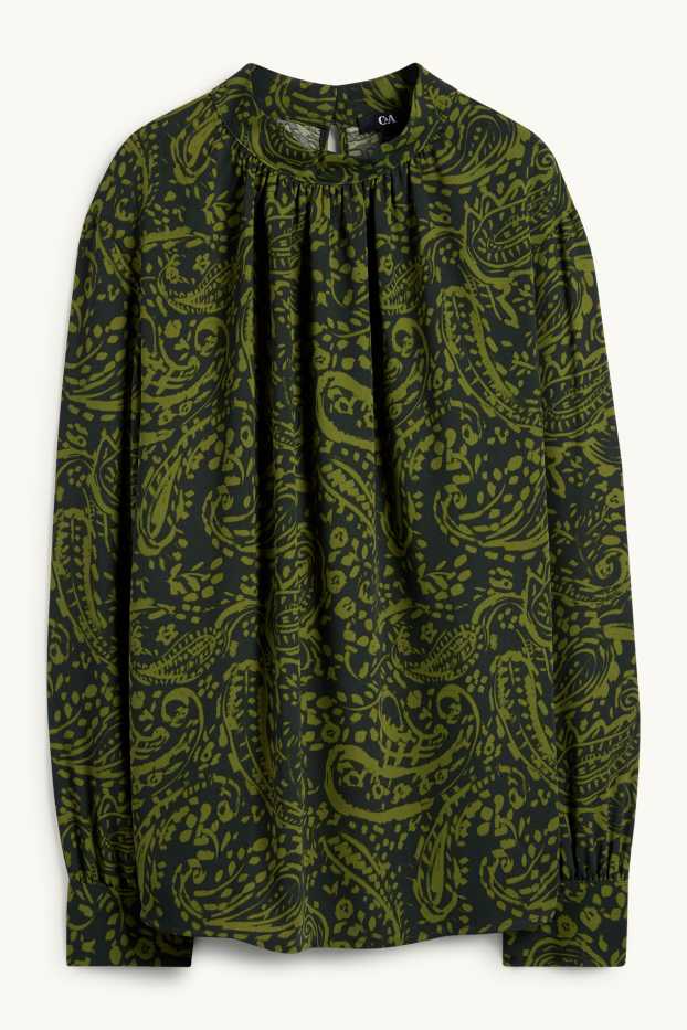 Dámské - Halenka - se vzorem - tmavozelená