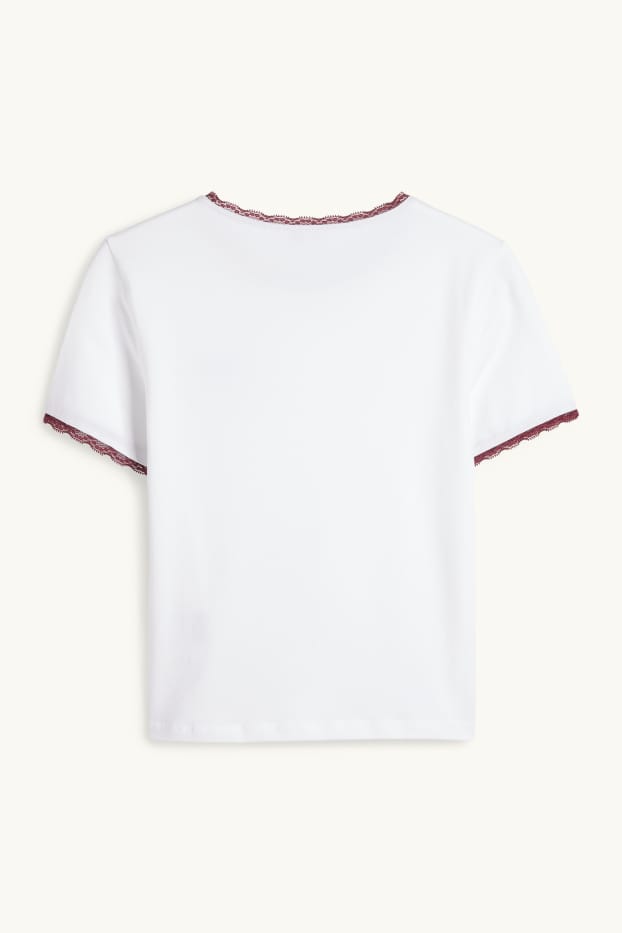Donna - T-shirt - slim fit - bianco