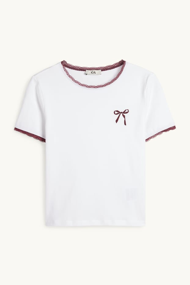 Donna - T-shirt - slim fit - bianco