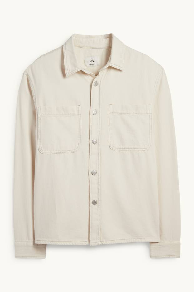 Herren - Jeanshemd - Relaxed Fit - Kent - cremeweiß