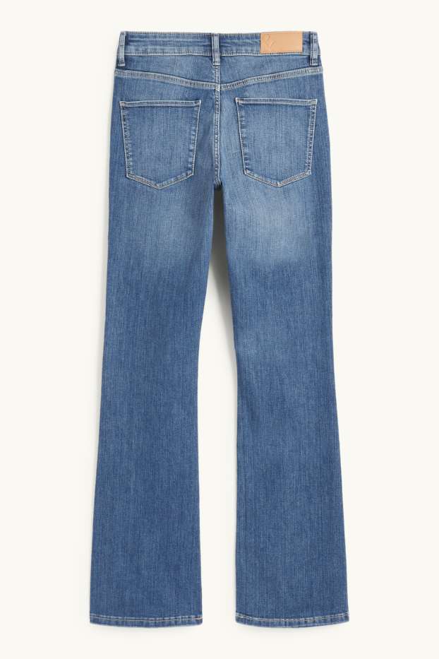 Women - Bootcut jeans - mid-rise waist - blue denim