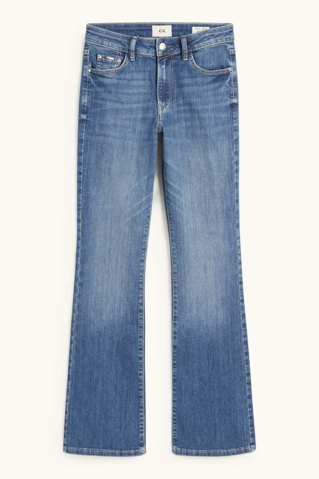 Women - Bootcut jeans - mid-rise waist - blue denim