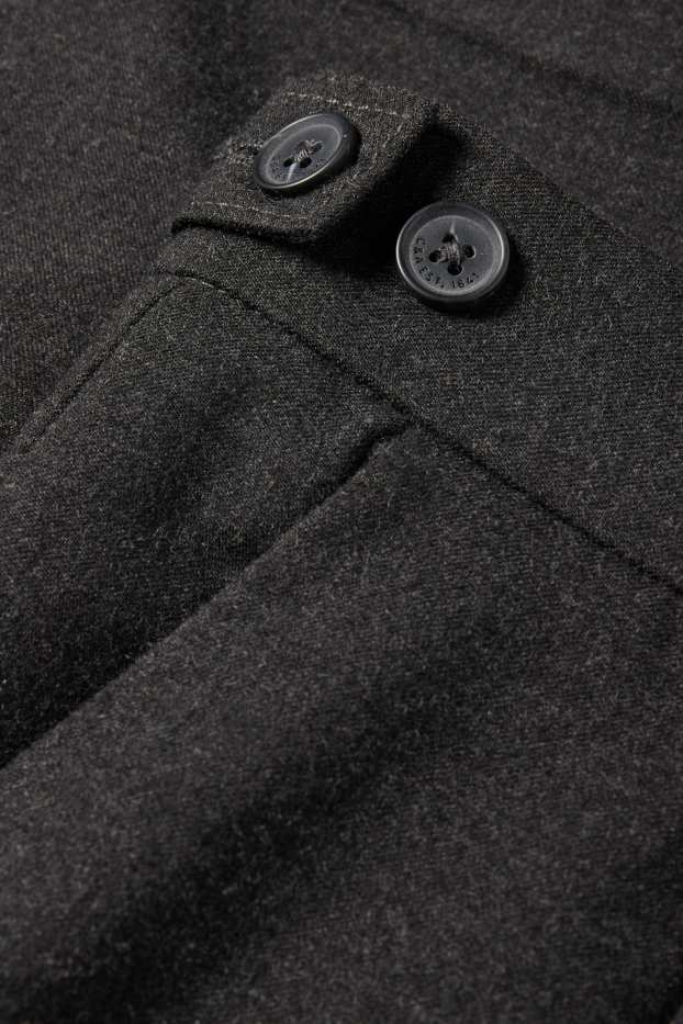 Hommes - Chino en flanelle - tapered fit - gris foncé