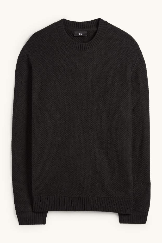 Uomo - Maglione - tramato - nero