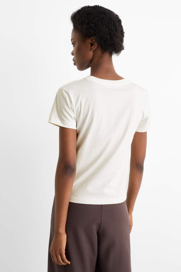 Dámské - Tričko - oversized - bílá