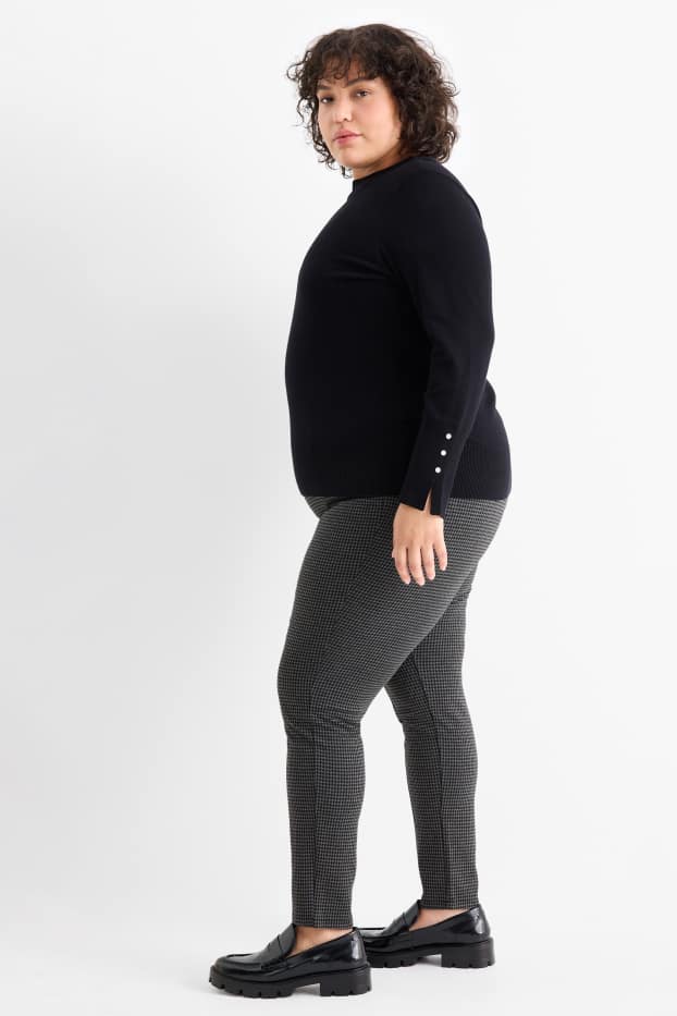 Dames - Legging - geruit - donkergrijs