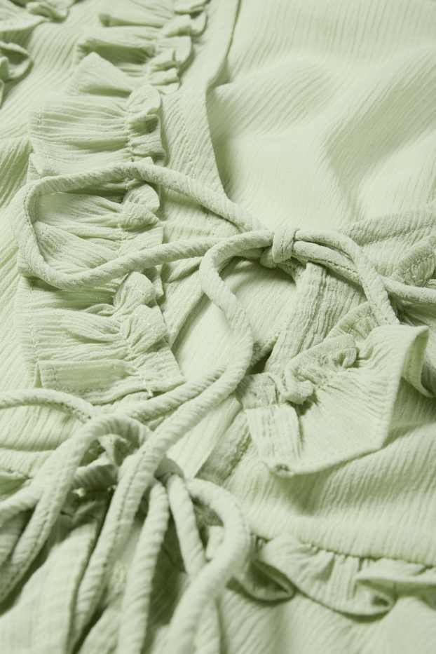 Femmes - Chemisier en mousseline court - vert clair