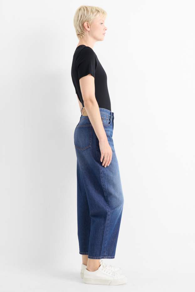 Damen - Barrel Jeans - High Waist - jeansblau