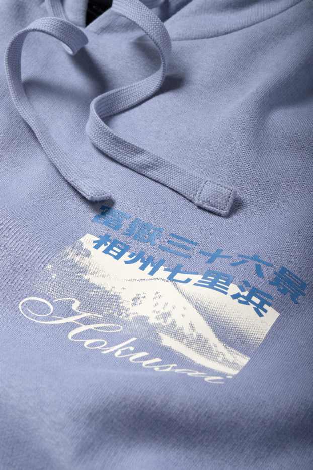 Men - Hoodie - Katsushika Hokusai - light blue