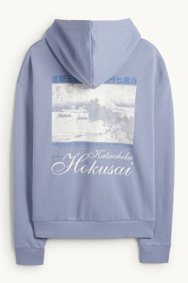 Men - Hoodie - Katsushika Hokusai - light blue