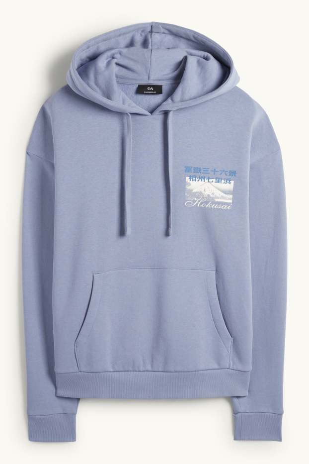 Men - Hoodie - Katsushika Hokusai - light blue