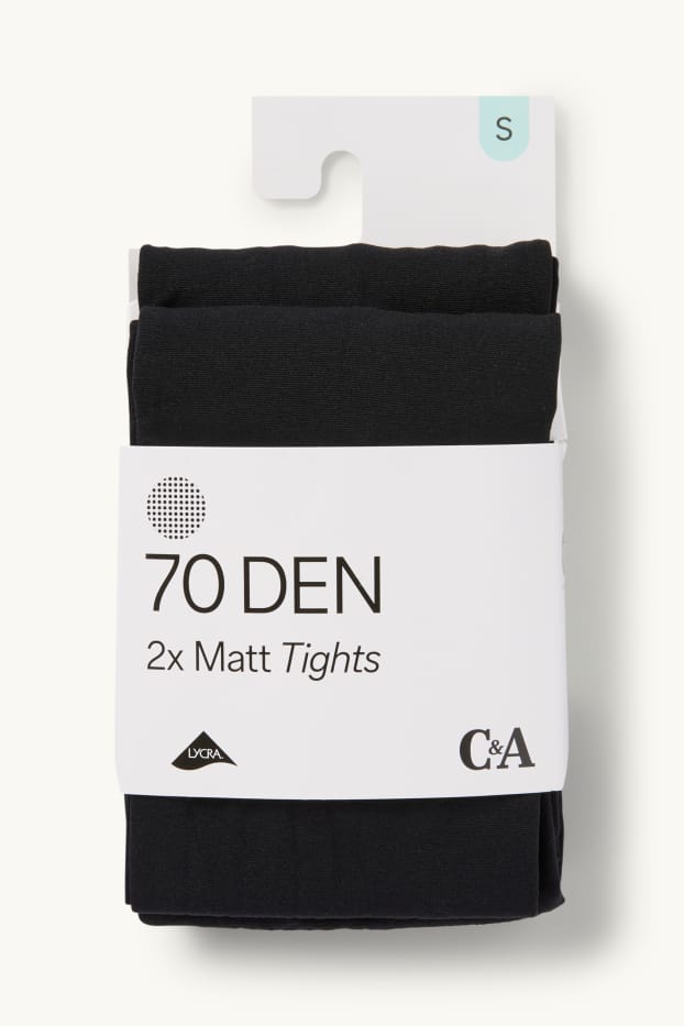 Femmes - Lot de 2 - collants fins - LYCRA® - 70 DEN - noir