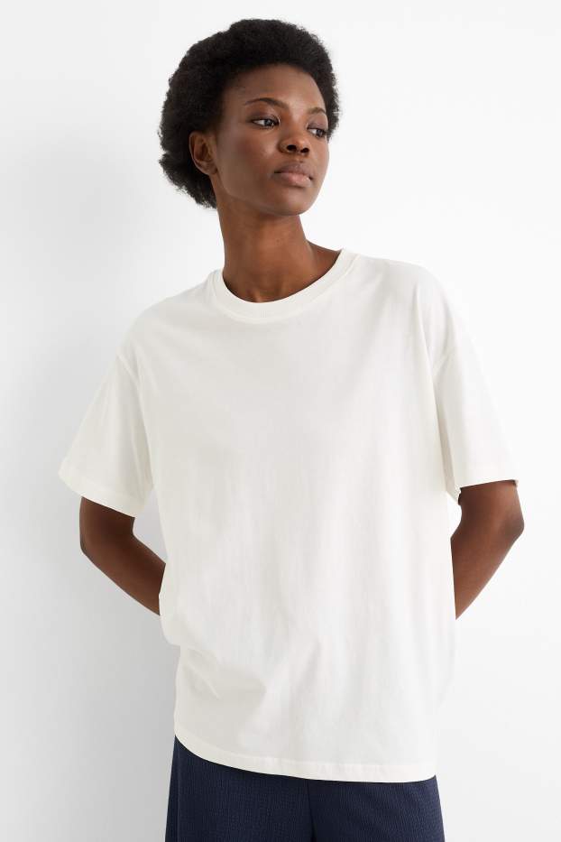 Femmes - T-shirt - Oversize - blanc