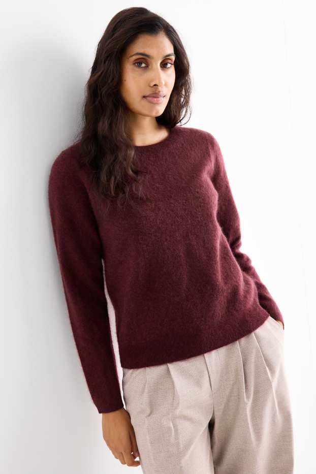 Damen - Kaschmir-Pullover - bordeaux