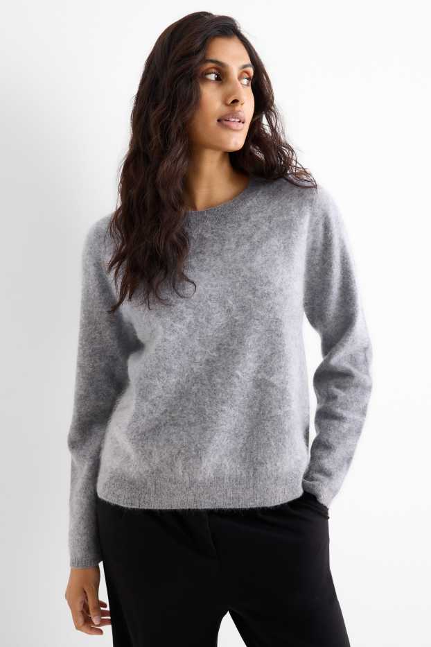 Damen - Kaschmir-Pullover - grau