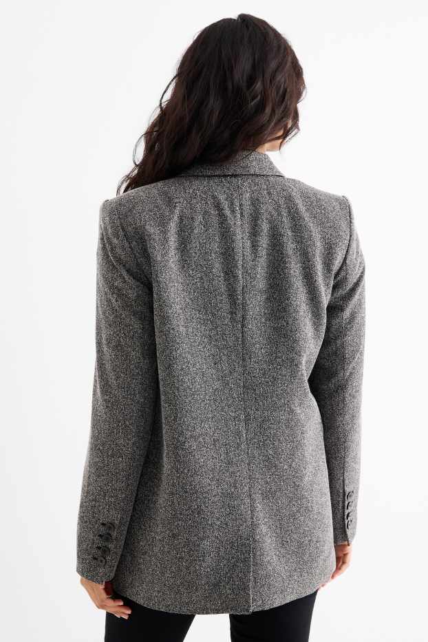 Femmes - Blazer long - regular fit - gris foncé