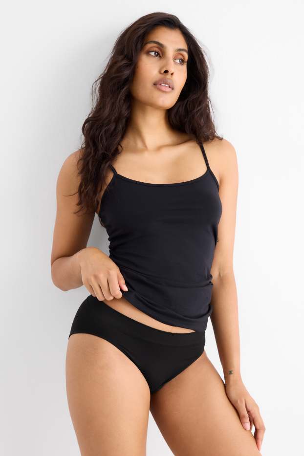 Donna - Confezione da 3 - slip - senza cuciture - nero