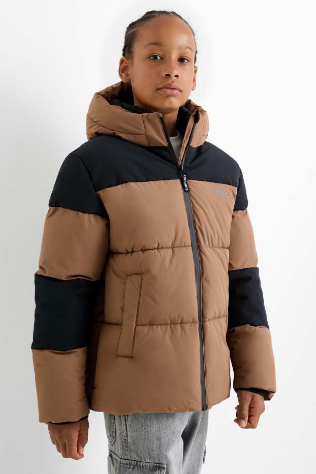 Copii - Băieți - Jachetă matlasată cu glugă - maro