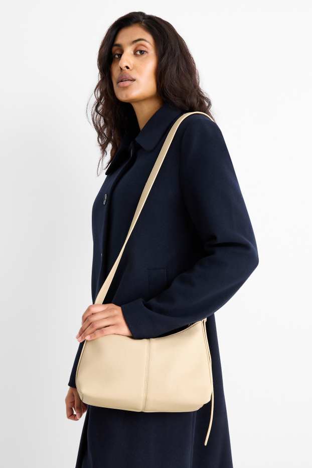 Women - Crossbody bag - faux leather - beige