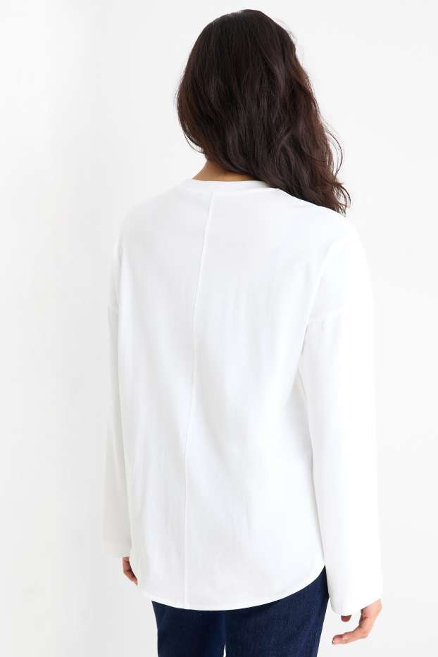 Femei - Tricou cu mânecă lungă  - alb