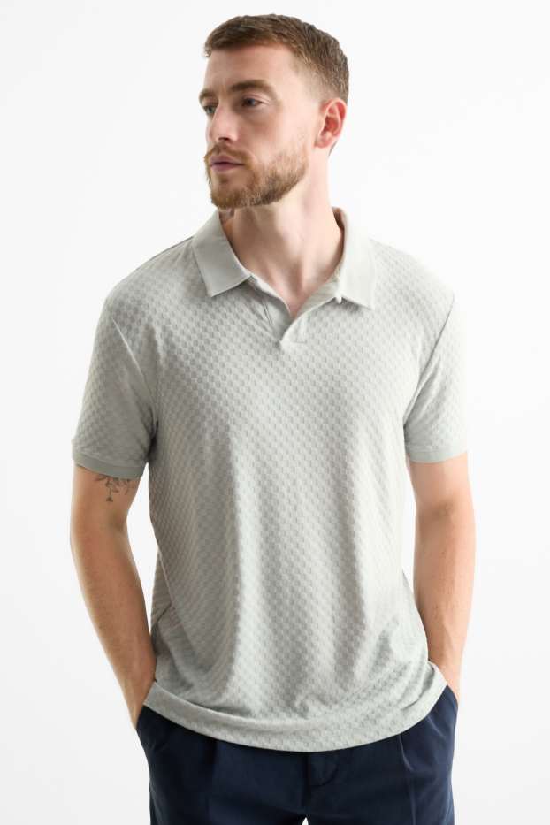 Herren - Poloshirt - Regular Fit - strukturiert - mintgrün