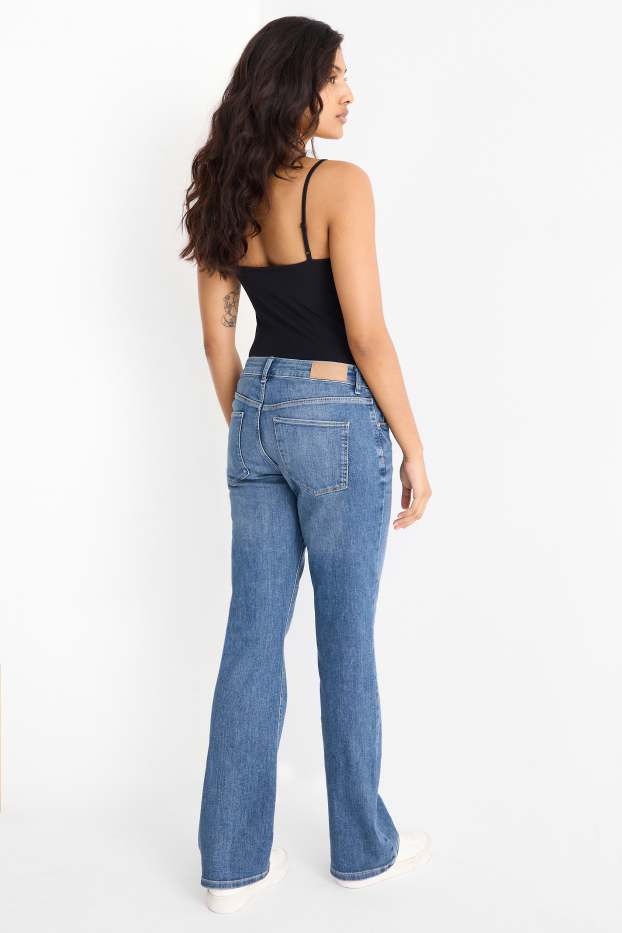 Women - Bootcut jeans - mid-rise waist - blue denim