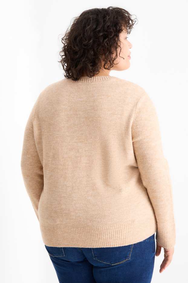 Damen - Pullover - hellbeige