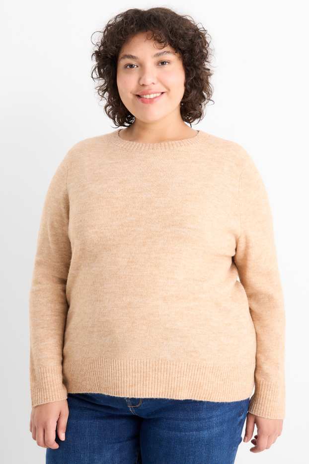 Damen - Pullover - hellbeige