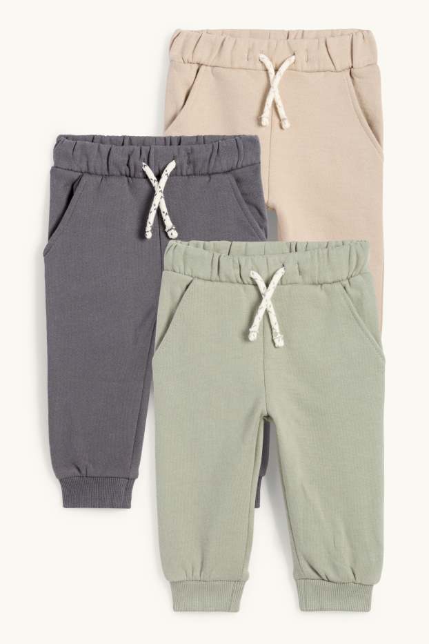 Bebeluși - băieți - Multipack 3 perechi - pantaloni de trening bebeluși - verde deschis