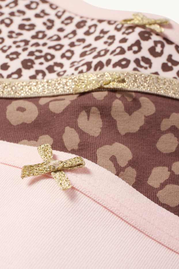 Kinder Mädchen - Multipack 3er - Leopard - Boxershorts - dunkelbraun