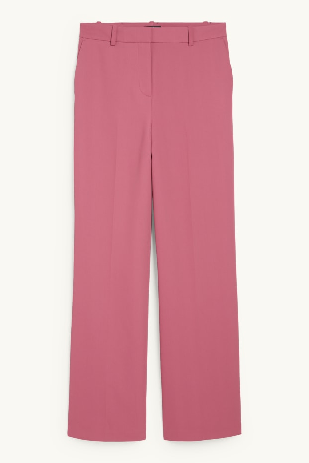 Dona - Pantalons formals - mid waist - wide leg - rosa fosc