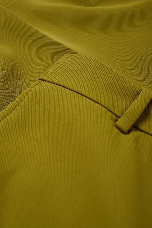 Femmes - Pantalon de bureau - mid waist - wide leg - jaune moutarde