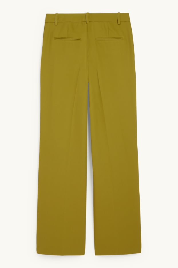 Femmes - Pantalon de bureau - mid waist - wide leg - jaune moutarde