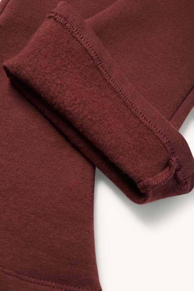 Enfants filles - Lot de 3 - leggings chauds de coupe évasée - rose