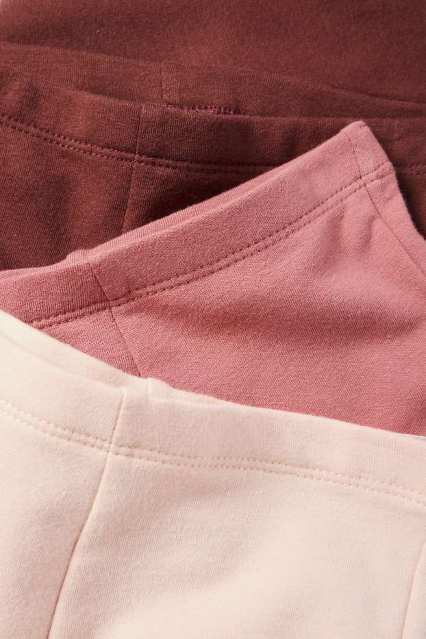 Enfants filles - Lot de 3 - leggings chauds de coupe évasée - rose