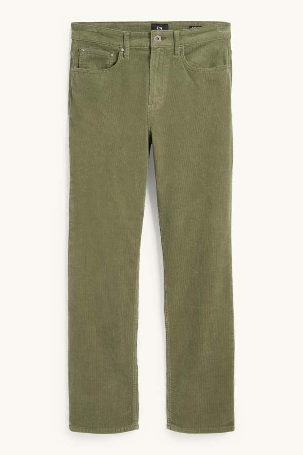 Heren - Corduroy broek - regular fit - groen