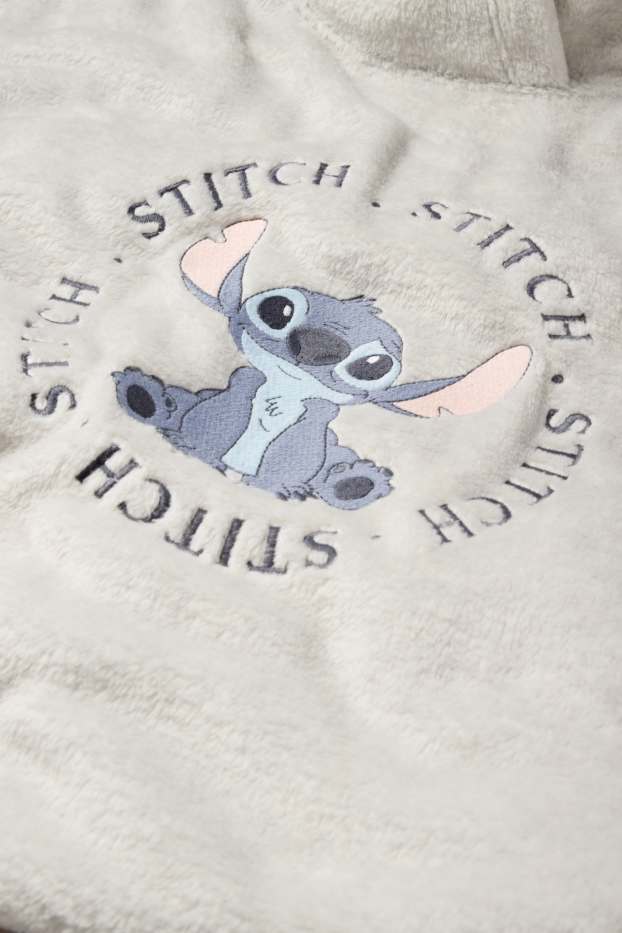 Damen - Fleece-Nachthemd mit Kapuze - Lilo & Stitch - hellgrau