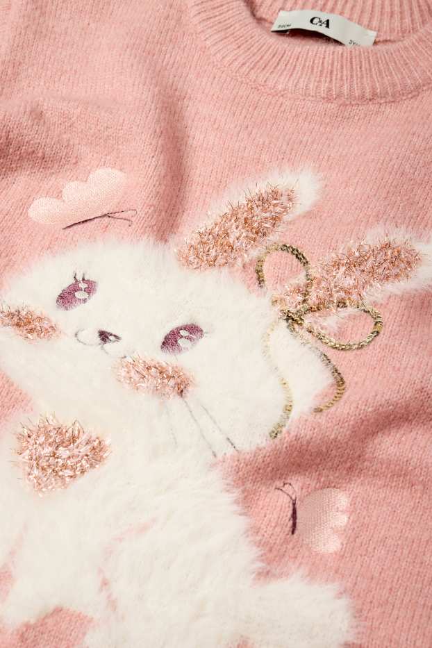 Nena - Conill - conjunt - vestit de punt i leotards - 2 peces - rosa