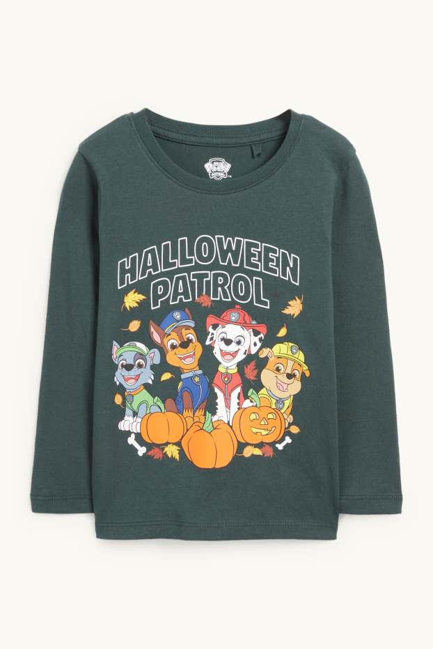 Bambini - Halloween - PAW Patrol - Chase, Marshall - maglia a maniche lunghe - verde scuro