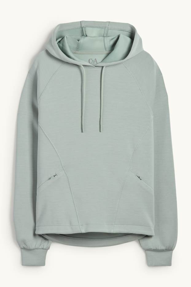 Donna - Felpa con cappuccio sportiva - yoga - verde chiaro