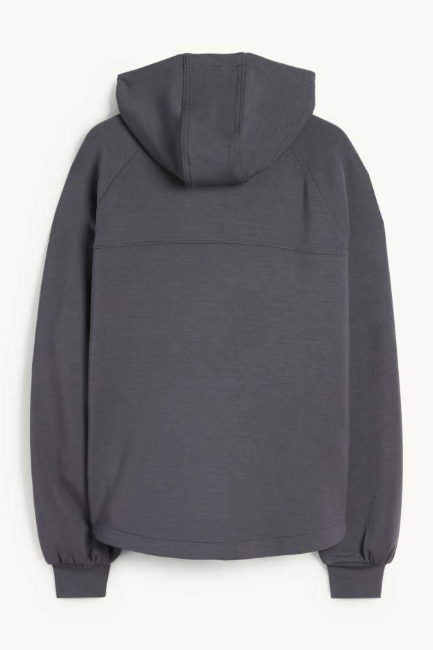 Dames - Sporthoodie - yoga - donkergrijs