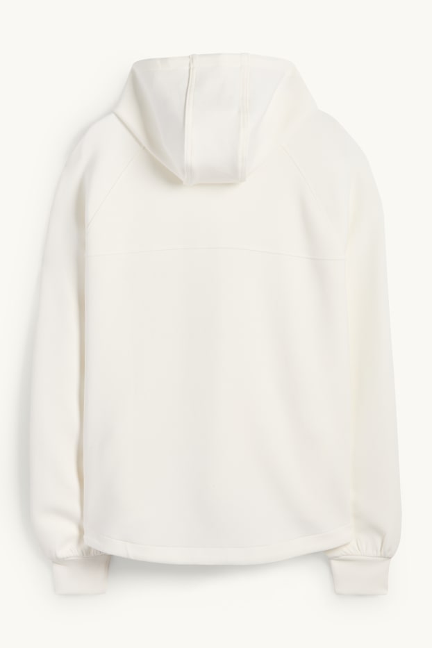 Dona - Dessuadora esportiva amb caputxa - ioga - blanc trencat