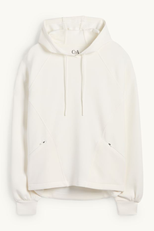 Dona - Dessuadora esportiva amb caputxa - ioga - blanc trencat