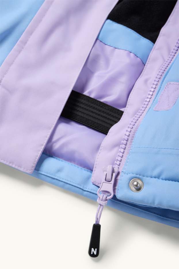 Kinder Mädchen - Skijacke mit Kapuze - wasserdicht - hellviolett