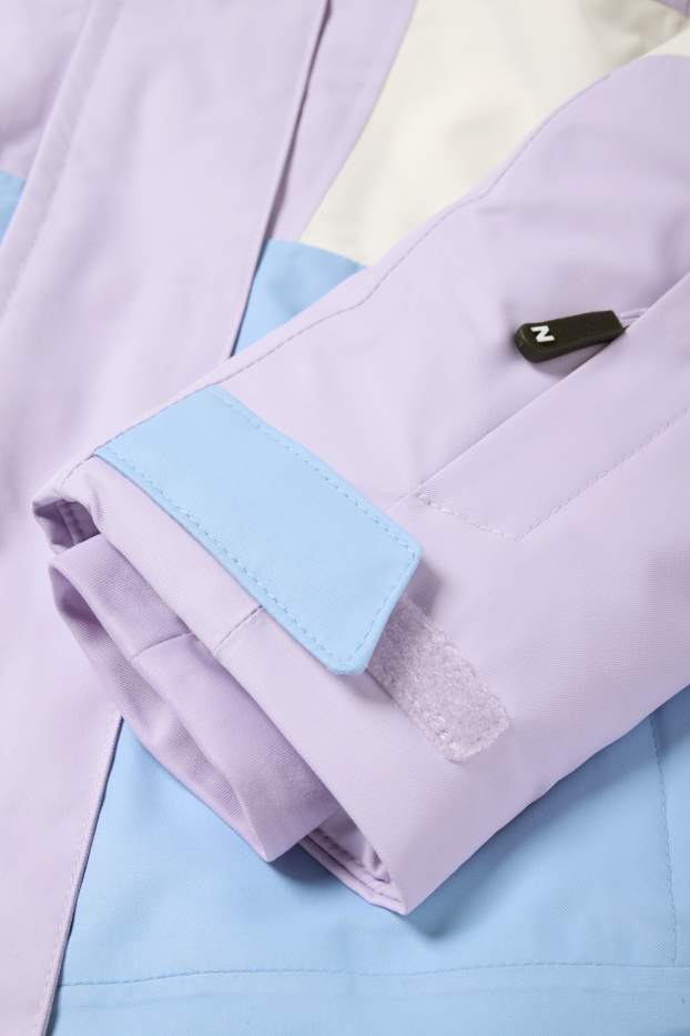 Kinder Mädchen - Skijacke mit Kapuze - wasserdicht - hellviolett