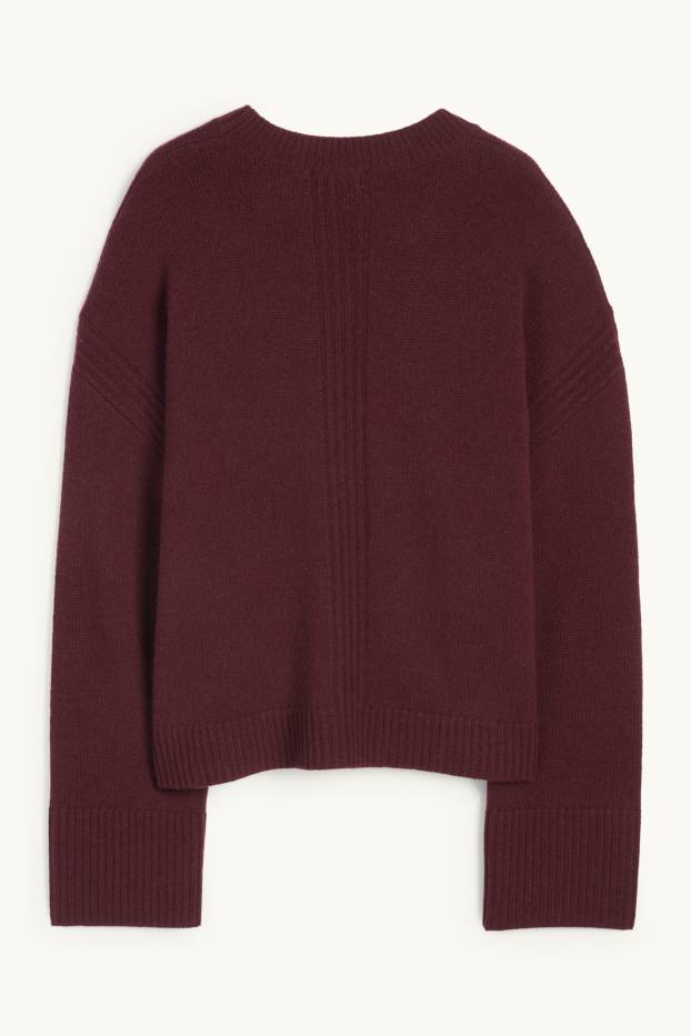 Dona - Jersei amb caixmir - barreja de llana - vermell fosc