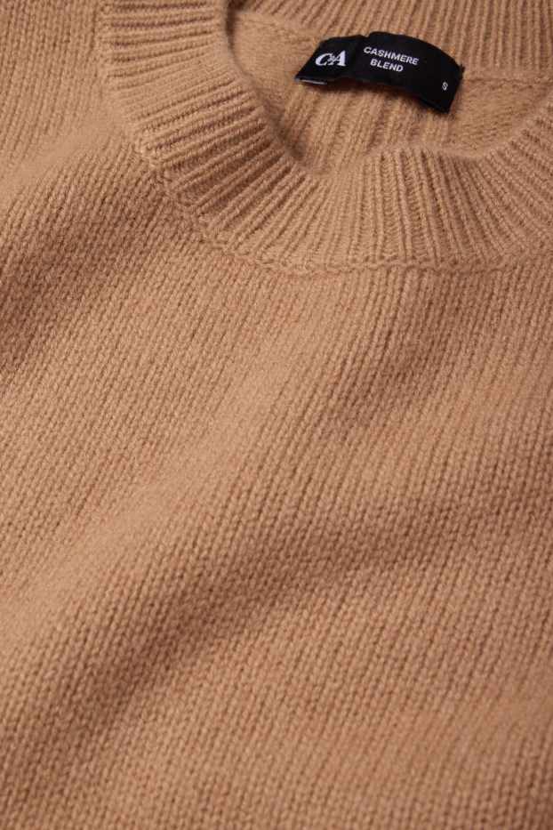 Femmes - Pull en cachemire mélangé - laine mélangée - marron clair